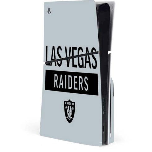 NFL Las Vegas Raiders Silver Performance Series PlayStation PS5 Skins