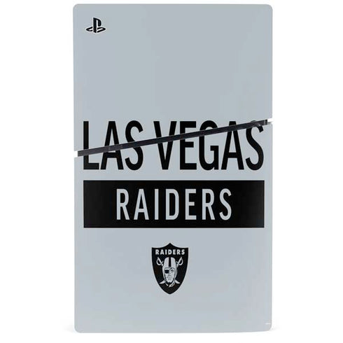 NFL Las Vegas Raiders Silver Performance Series PS5 Slim Digital Edition Console Skin