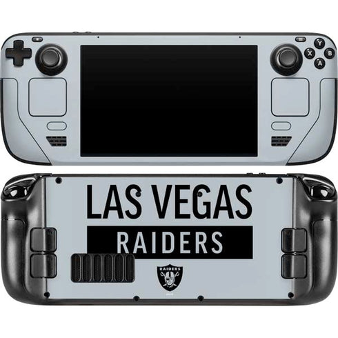 NFL Las Vegas Raiders Silver Performance Series Steam Deck Handheld Gaming Computer OLED Skin
