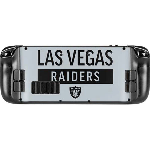 NFL Las Vegas Raiders Silver Performance Series Steam Deck Handheld Gaming Computer OLED Skin