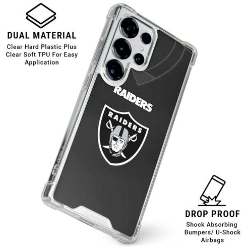 NFL Las Vegas Raiders Team Jersey Galaxy S26 Ultra Clear Case