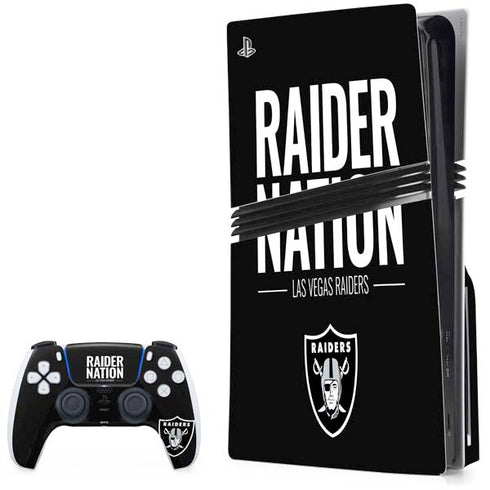 NFL Las Vegas Raiders Team Motto PS5 Pro Disk Bundle Skin