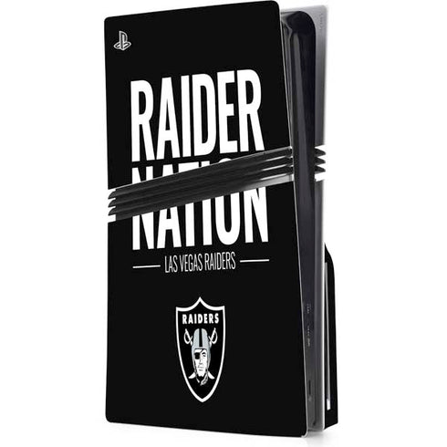NFL Las Vegas Raiders Team Motto PS5 Pro Disk Console Skin