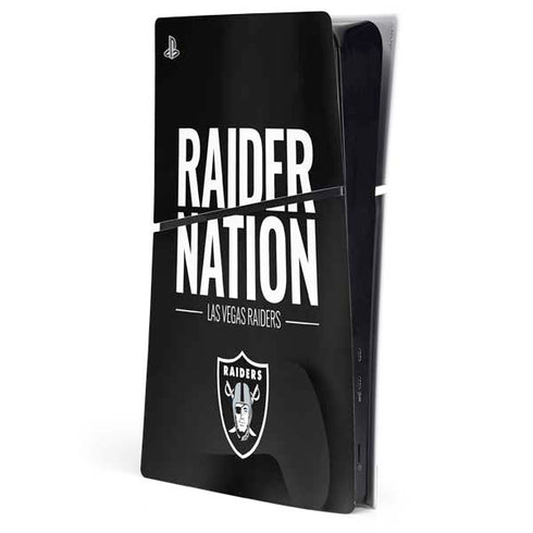 NFL Las Vegas Raiders Team Motto PS5 Slim Digital Edition Console Skin