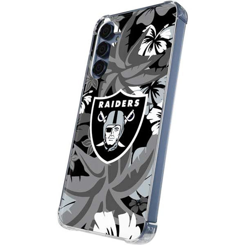 NFL Las Vegas Raiders Tropical Print Galaxy A35 5G Clear Case