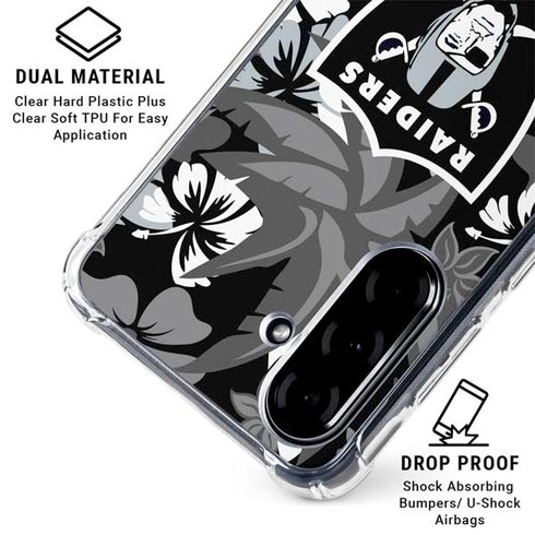 NFL Las Vegas Raiders Tropical Print Galaxy A36 5G Clear Case