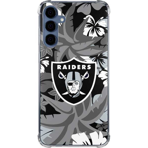 NFL Las Vegas Raiders Tropical Print Galaxy A55 5G Clear Case