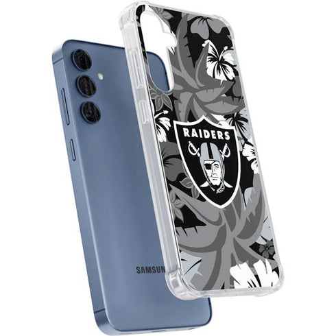 NFL Las Vegas Raiders Tropical Print Galaxy A55 5G Clear Case