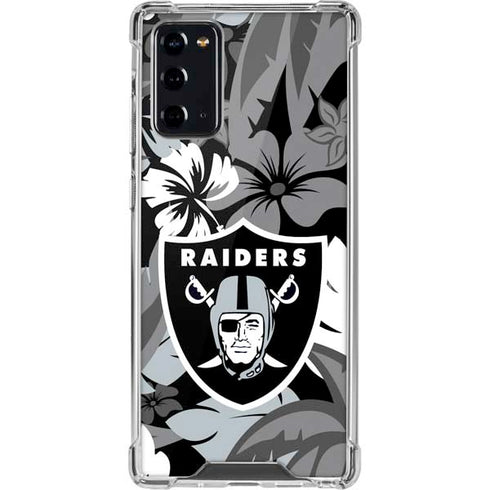NFL Las Vegas Raiders Tropical Print Galaxy Note20 5G Clear Case