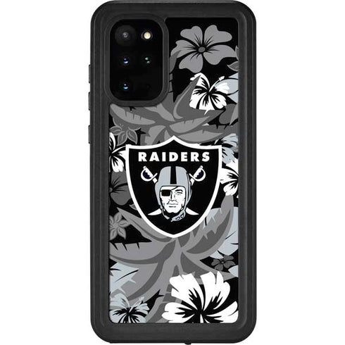 NFL Las Vegas Raiders Tropical Print Galaxy S20 Plus Waterproof Case