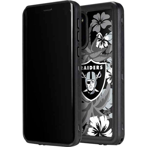 NFL Las Vegas Raiders Tropical Print Galaxy S20 Plus Waterproof Case