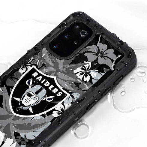 NFL Las Vegas Raiders Tropical Print Galaxy S20 Plus Waterproof Case