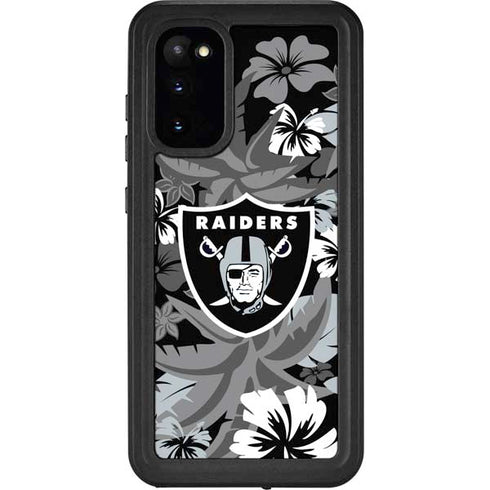 NFL Las Vegas Raiders Tropical Print Galaxy S20 Waterproof Case