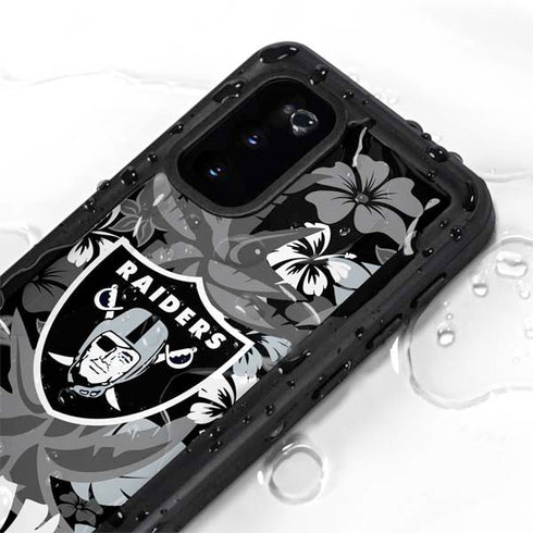 NFL Las Vegas Raiders Tropical Print Galaxy S20 Waterproof Case