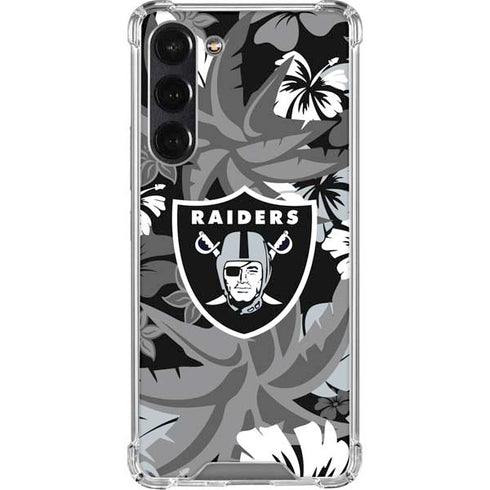 NFL Las Vegas Raiders Tropical Print Galaxy S24 FE Clear Case