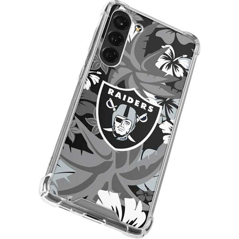 NFL Las Vegas Raiders Tropical Print Galaxy S24 FE Clear Case