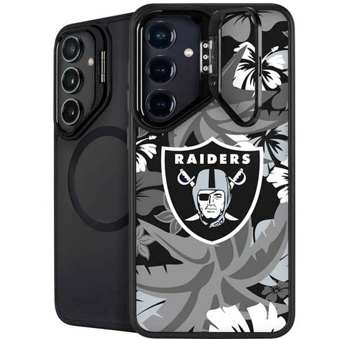 NFL Las Vegas Raiders Tropical Print Galaxy S24 FE Kickstand Case