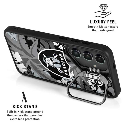 NFL Las Vegas Raiders Tropical Print Galaxy S25 Kickstand Case