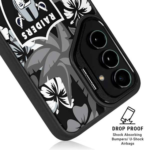 NFL Las Vegas Raiders Tropical Print Galaxy S24 Kickstand Case