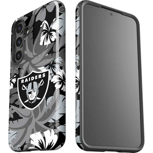 NFL Las Vegas Raiders Tropical Print Galaxy S25 Plus Impact Case