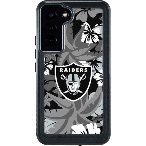 NFL Las Vegas Raiders Tropical Print Galaxy S24 Plus Waterproof Case