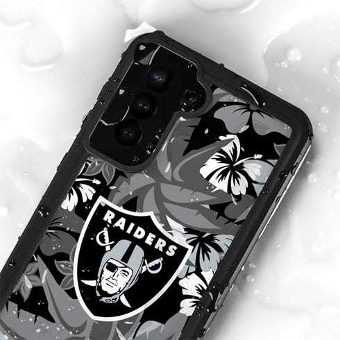 NFL Las Vegas Raiders Tropical Print Galaxy S24 Plus Waterproof Case