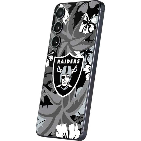 NFL Las Vegas Raiders Tropical Print Galaxy S25 Skin