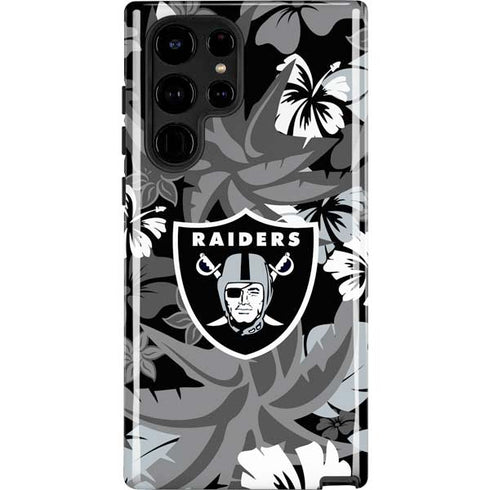 NFL Las Vegas Raiders Tropical Print Galaxy S25 Ultra Impact Case
