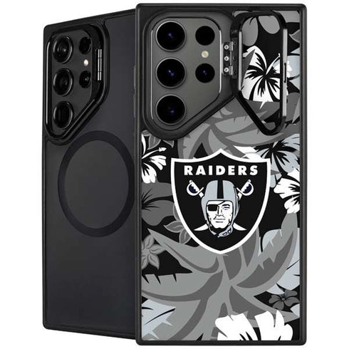 NFL Las Vegas Raiders Tropical Print Galaxy S25 Ultra Kickstand Case