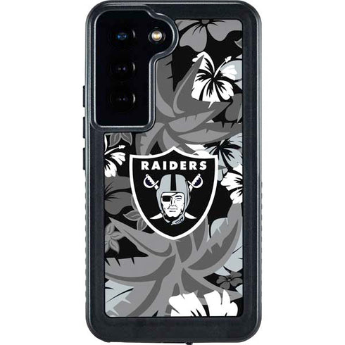 NFL Las Vegas Raiders Tropical Print Galaxy S24 Waterproof Case