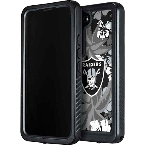 NFL Las Vegas Raiders Tropical Print Galaxy S24 Waterproof Case