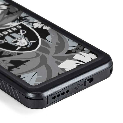 NFL Las Vegas Raiders Tropical Print Galaxy S24 Waterproof Case