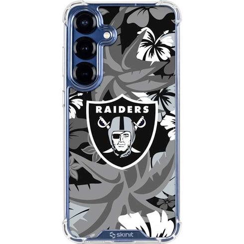 NFL Las Vegas Raiders Tropical Print Galaxy S25 Plus Clear Case