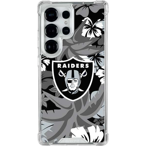 NFL Las Vegas Raiders Tropical Print Galaxy S25 Ultra Clear Case