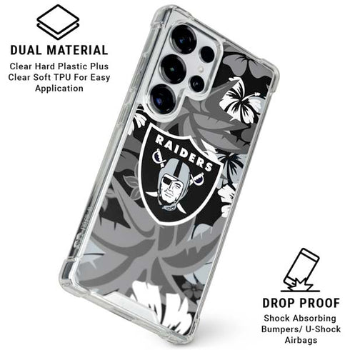 NFL Las Vegas Raiders Tropical Print Galaxy S25 Ultra Clear Case