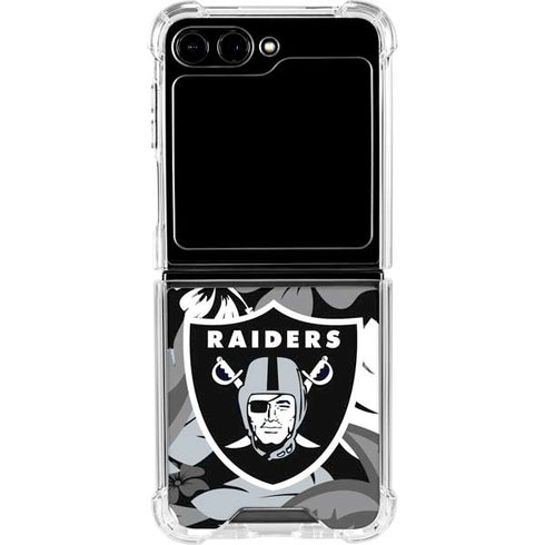 NFL Las Vegas Raiders Tropical Print Galaxy Z Flip6 Clear Case
