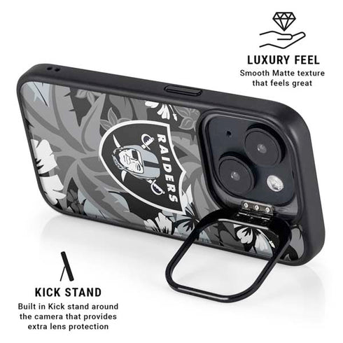 NFL Las Vegas Raiders Tropical Print iPhone 14 Plus Kickstand Case
