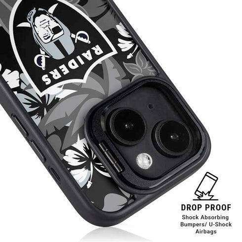 NFL Las Vegas Raiders Tropical Print iPhone 14 Plus Kickstand Case