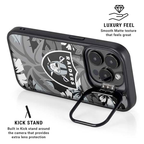 NFL Las Vegas Raiders Tropical Print iPhone 14 Pro Kickstand Case