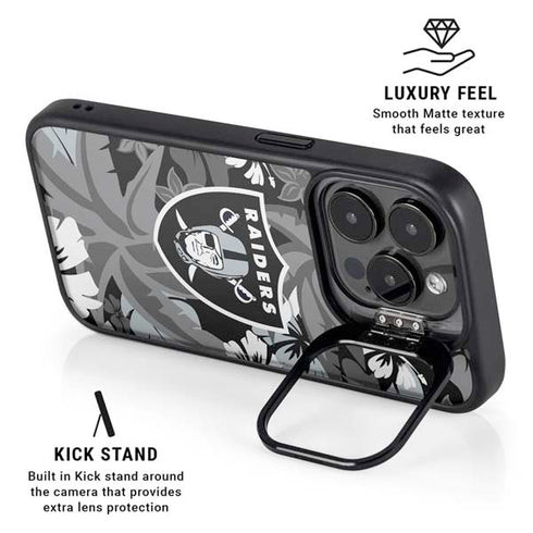 NFL Las Vegas Raiders Tropical Print iPhone 14 Pro Max Kickstand Case
