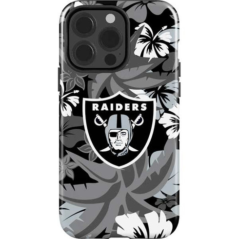 NFL Las Vegas Raiders Tropical Print iPhone 15 Pro Impact Case