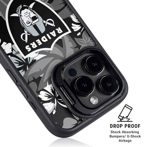 NFL Las Vegas Raiders Tropical Print iPhone 15 Pro Kickstand Case