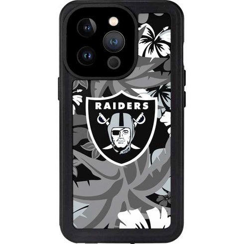 NFL Las Vegas Raiders Tropical Print iPhone 15 Pro Waterproof Case
