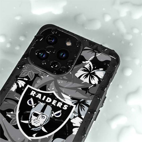 NFL Las Vegas Raiders Tropical Print iPhone 15 Pro Waterproof Case