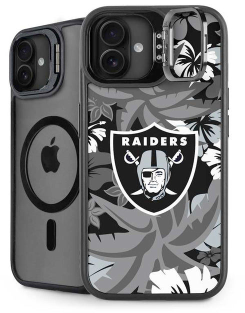 NFL Las Vegas Raiders Tropical Print iPhone 16 Kickstand Case