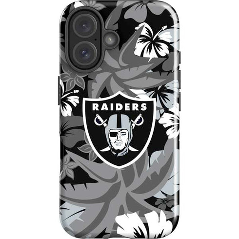 NFL Las Vegas Raiders Tropical Print iPhone 16 Plus Impact Case
