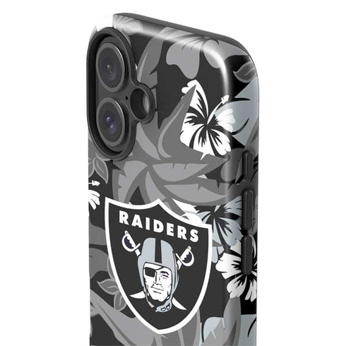 NFL Las Vegas Raiders Tropical Print iPhone 16 Plus Impact Case