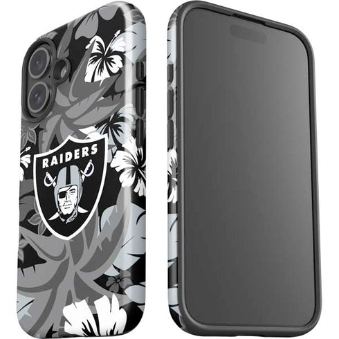 NFL Las Vegas Raiders Tropical Print iPhone 16 Plus Impact Case