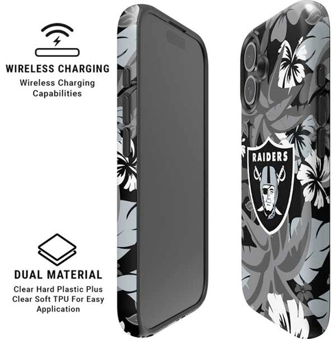 NFL Las Vegas Raiders Tropical Print iPhone 16 Plus Magsafe Impact Case