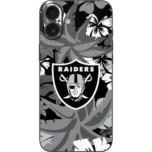 NFL Las Vegas Raiders Tropical Print iPhone 16 Plus Skin